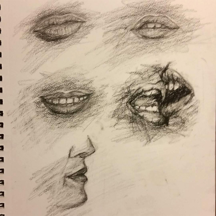 Quick lips sketches
