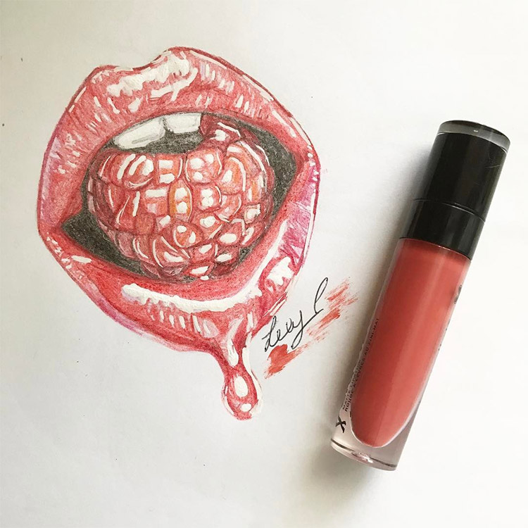 red rasberry lips