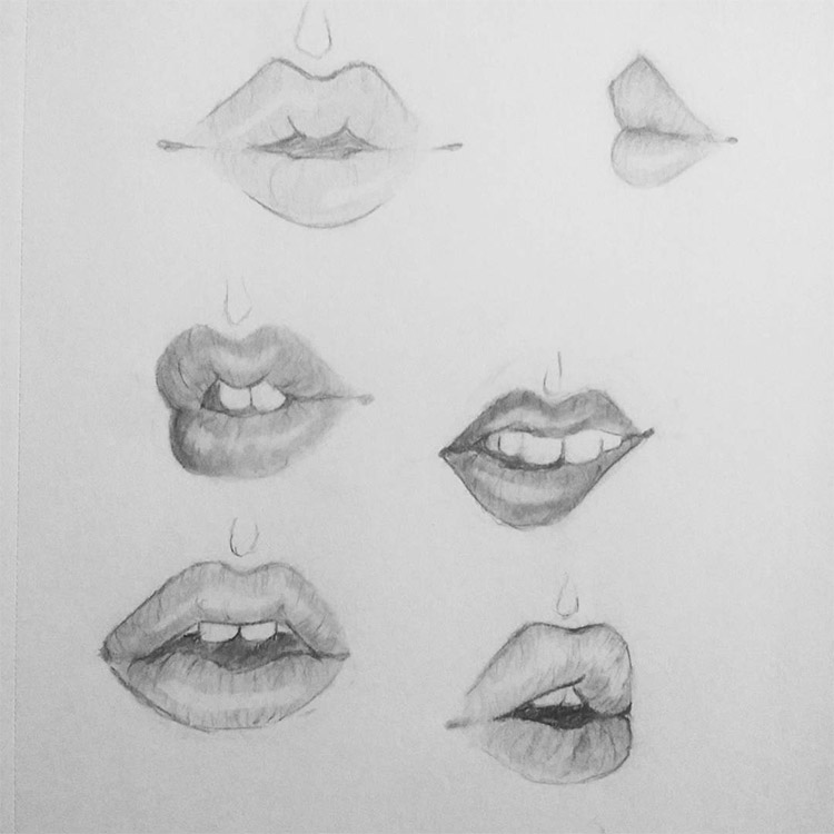 100+ Drawings Of Lips, Mouths & Teeth