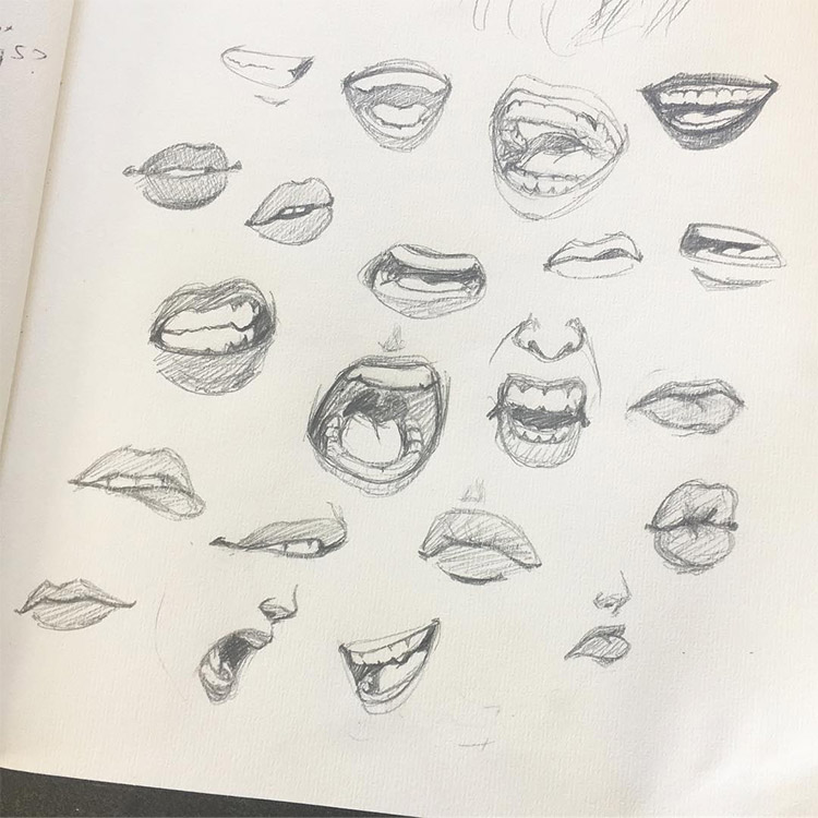 Mouths in the sketchbook