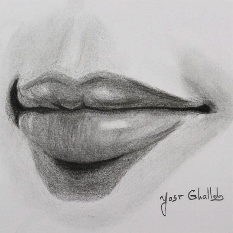 Detailed mouth drawing