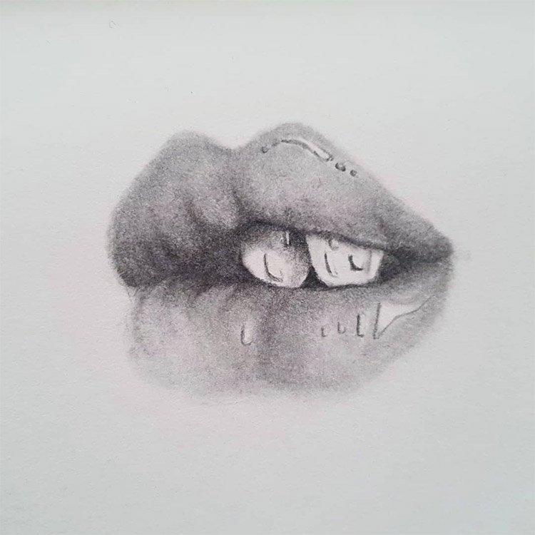 Lips and teeth drawing