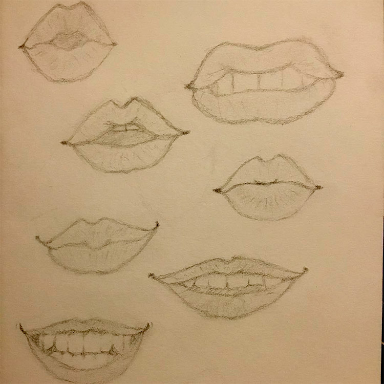 Small sketchbook of lips