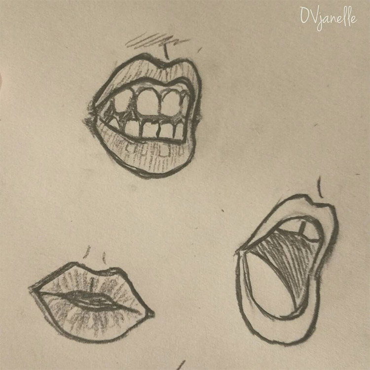 Small lips in different poses