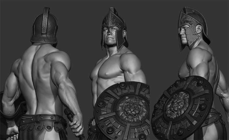 3d gladiator character model