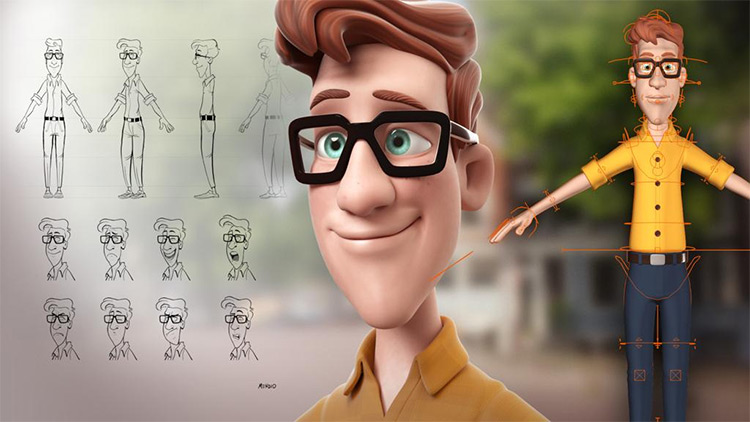 human cartoon 3d model free download blender