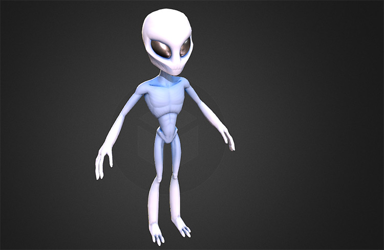Grey alien character rig