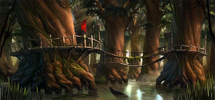 swamp village concept art