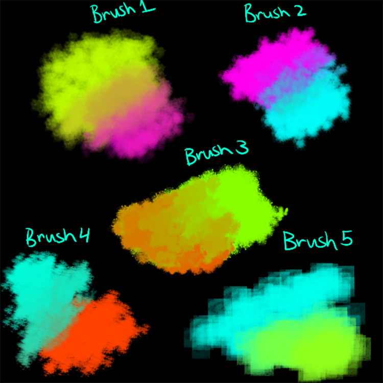 Sample watercolor brush packs