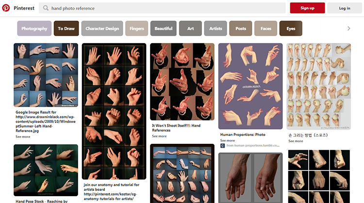 Pinterest hand reference photos