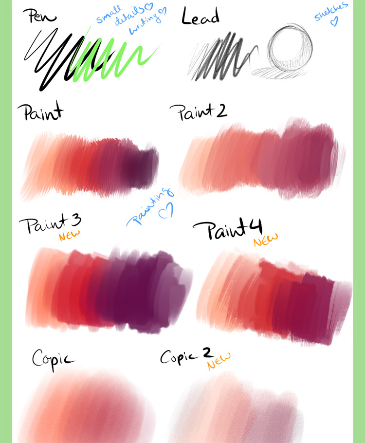 default brushes and textures for paint tool sai