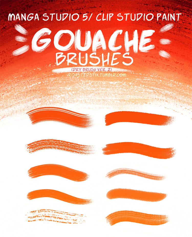 Gouach Brushes for ClipStudioPaint
