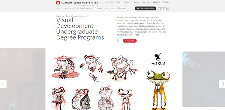 Academy of Art University homepage