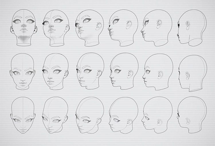 Soft Anime Style Procreate Hair Stamp Set Hair Lineart Brush