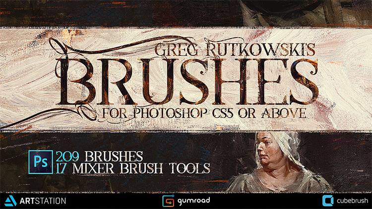 Greg Rutkowski pack of PS CC brushes