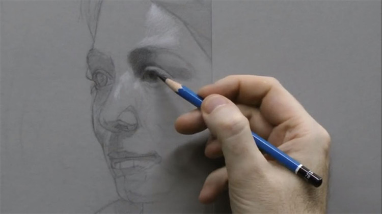 Vitruvian portrait drawing
