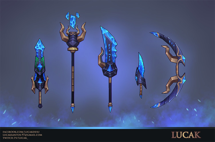 blue weapons magical art