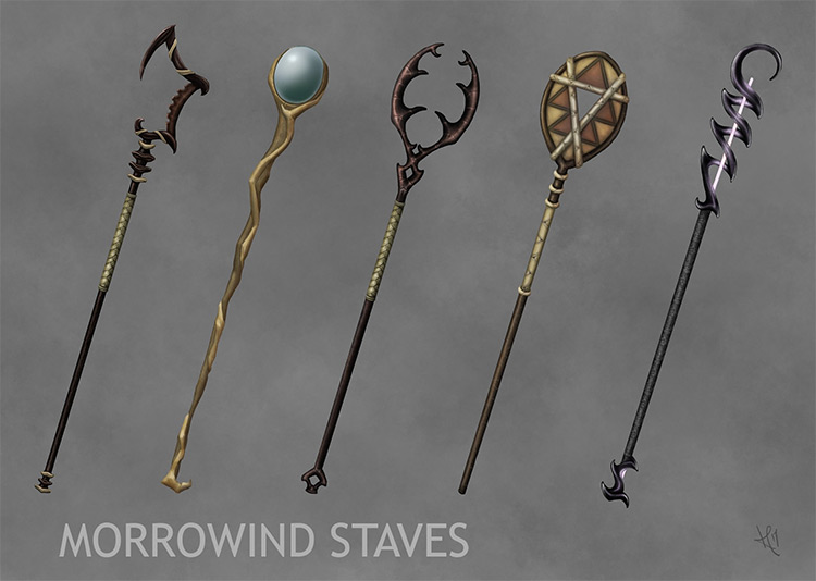 morrowind staves concept art
