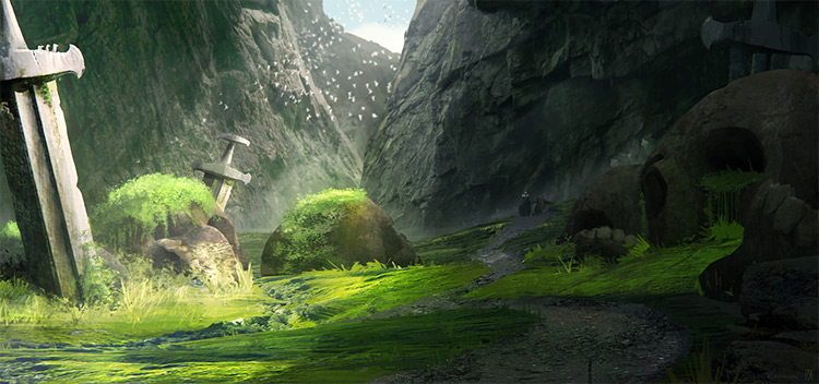 Digital landscape environment artwork