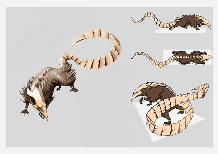 Digital painting, rat style creature design