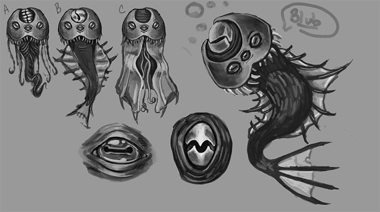 Quick sketches of aquatic creatures