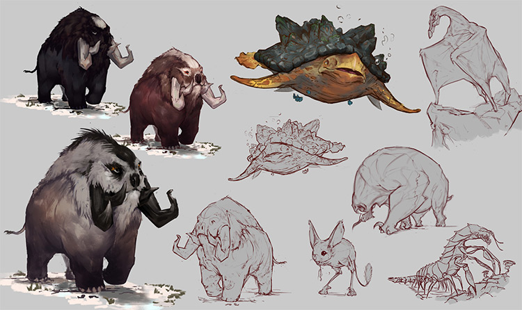 cute Creature Concept Art Drawings