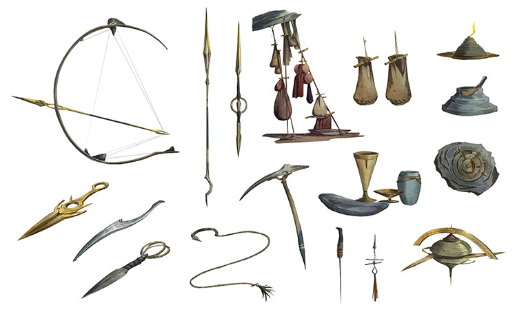 Mountain hiking concept artwork props