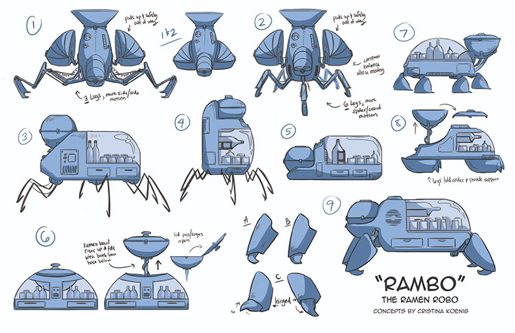 Robot prop concept artwork