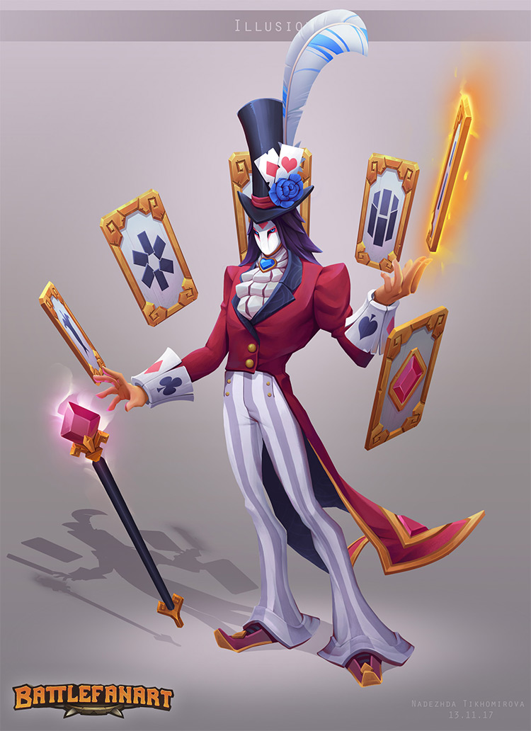 Magician, trick illusionist character concept