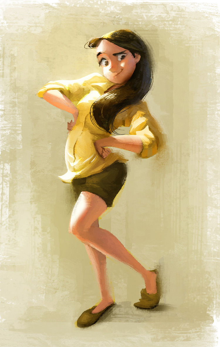 Girl in yellow sweatshirt