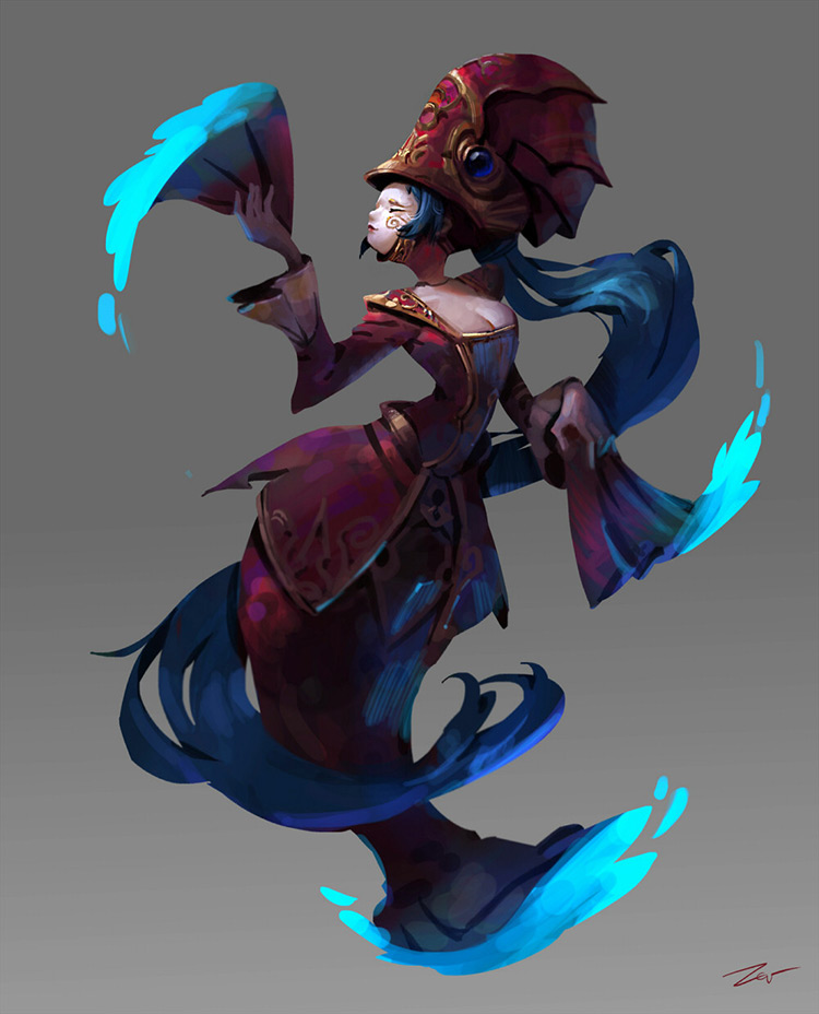 Floating carnival woman concept art