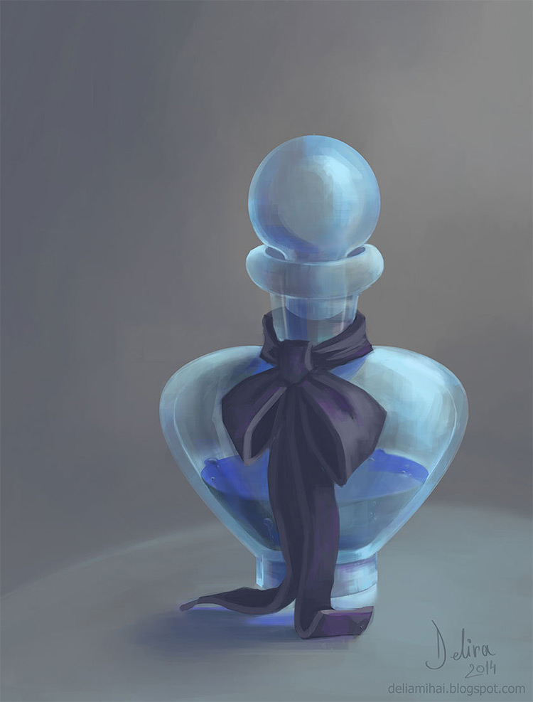 blue love potion concept