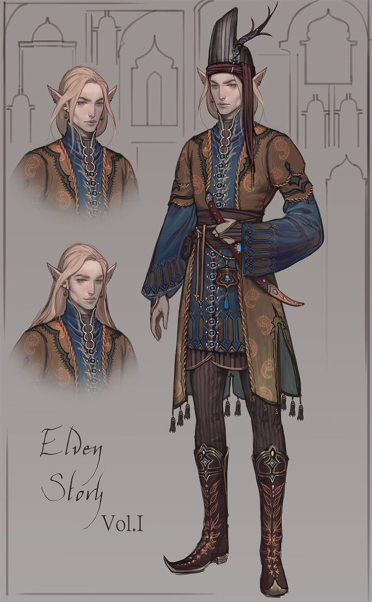 elven story character art