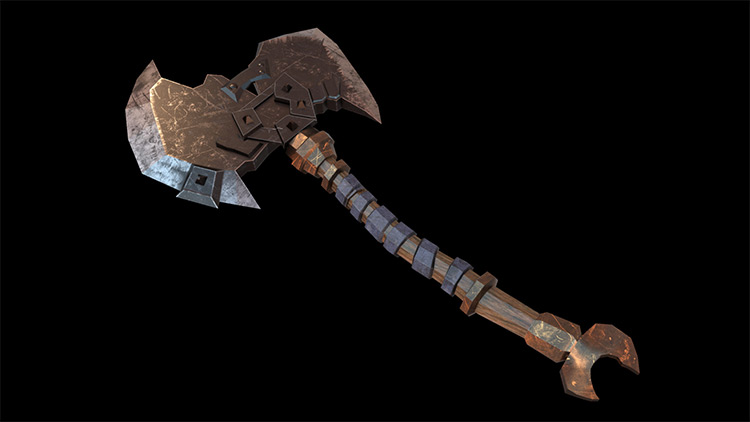 stylized axe 3d concept