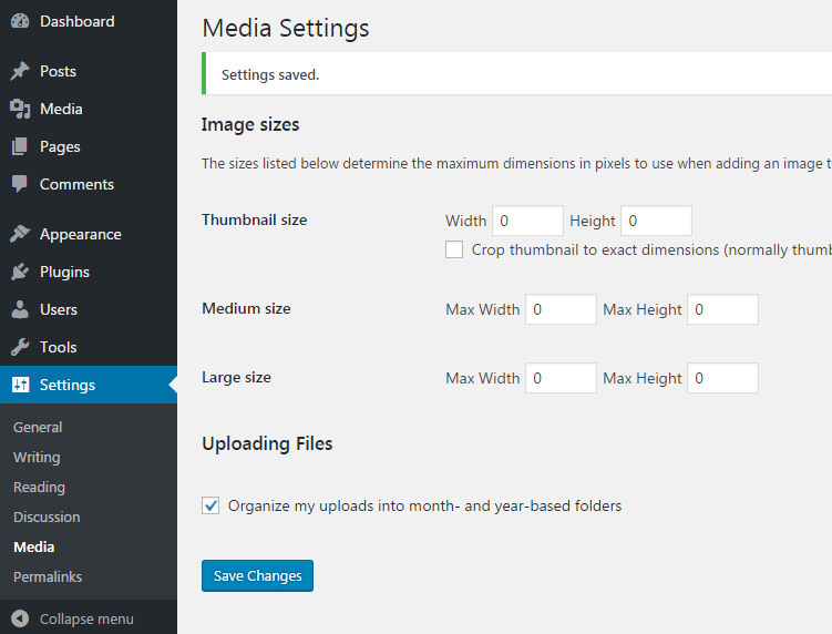 change media defaults