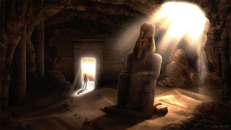 matte egyptian tomb cave
