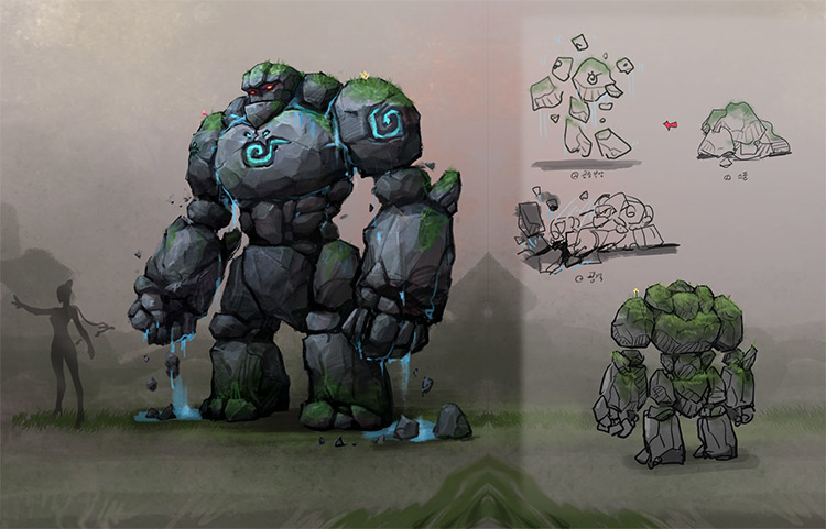 Guardian Of The Valley Golem Concept Art