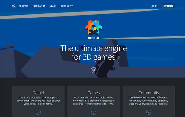 Defold engine homepage