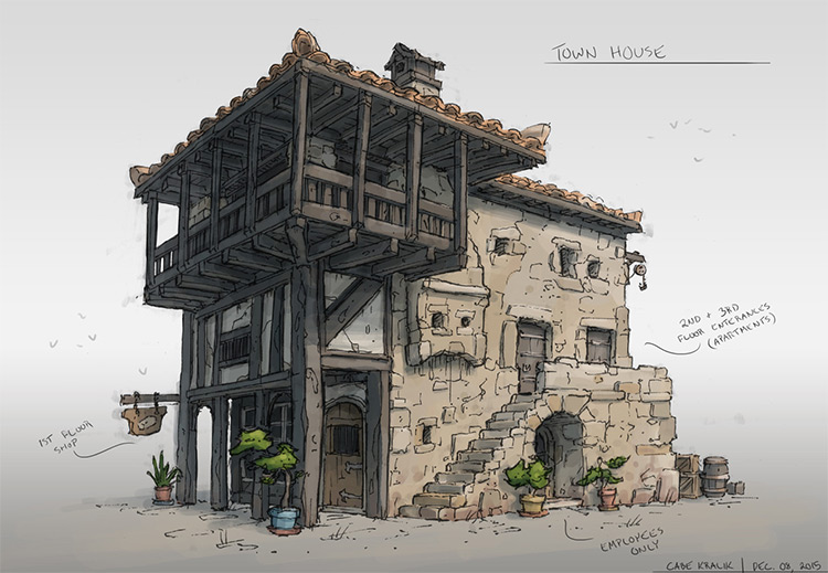 medieval house concept art