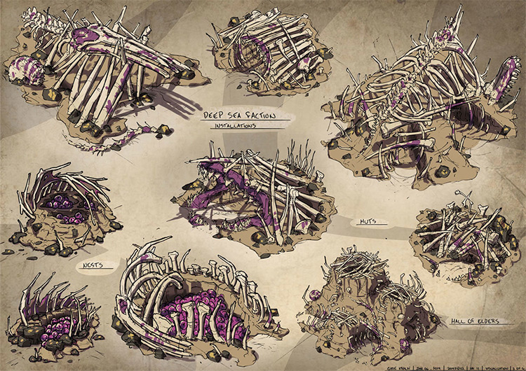 bone remnants concept art buildings