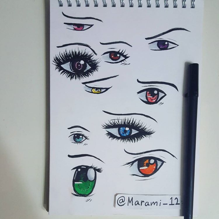 Colorful eyes drawings