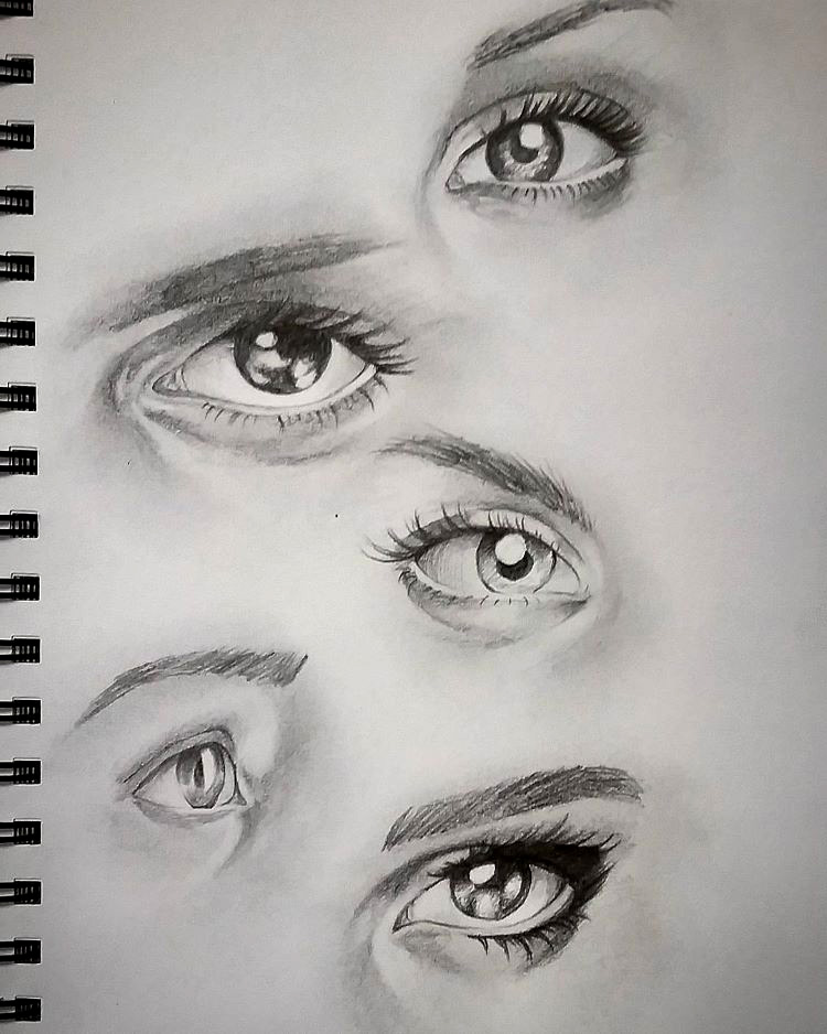 human eyes drawing crying