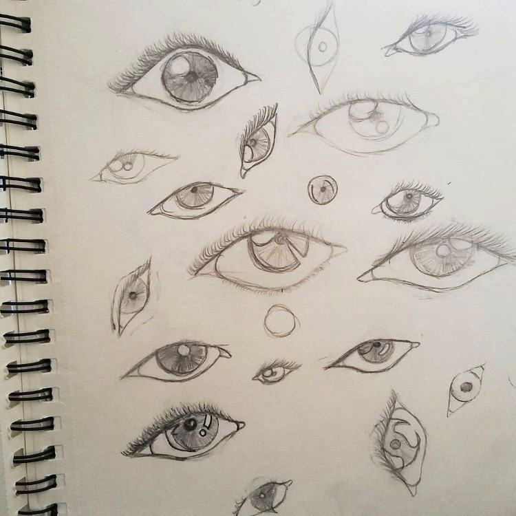 Quick sketches of flat eyes