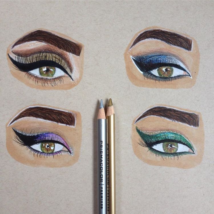 Colorful eyes drawn in detail