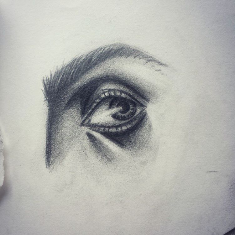 realistic female eye sketch