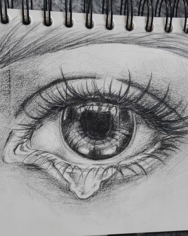 black and white drawings of eyes