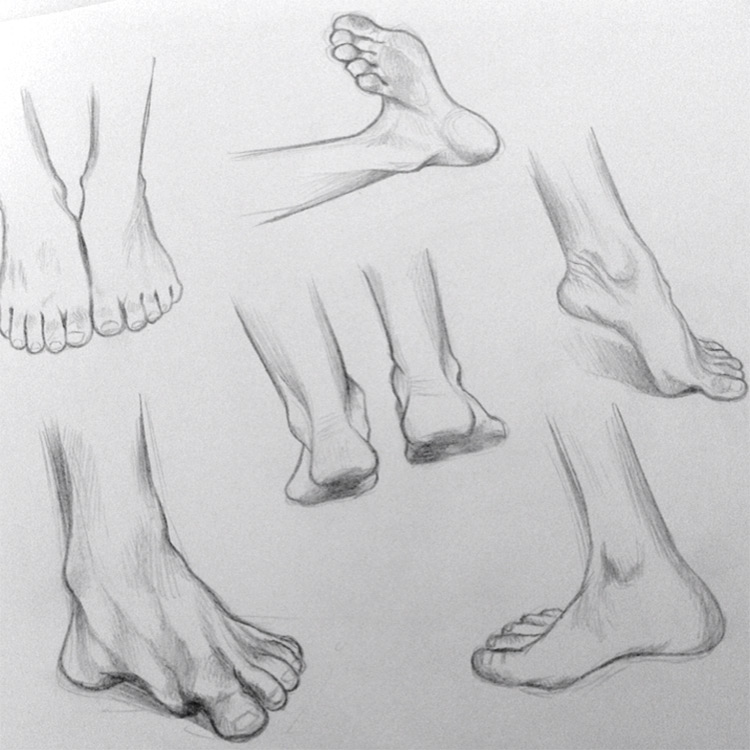 Practicing feet drawing