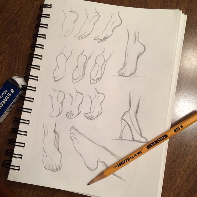 Feet drawings from all perspectives