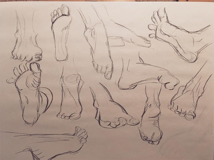 Rough sketches of feet