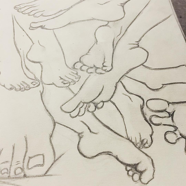 Cartoony feet sketches